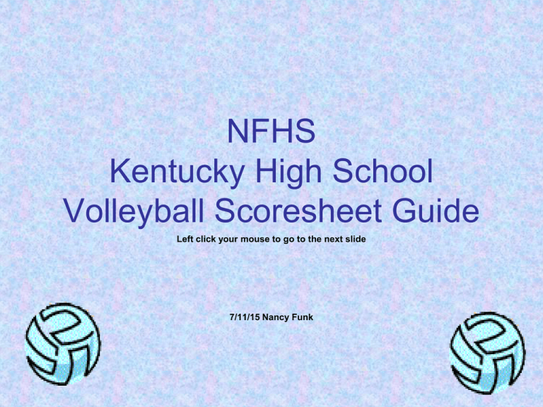 Volleyball Scoring Instructions Power Point