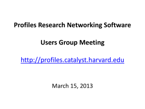 Profiles Research Networking Software Users Group Meeting