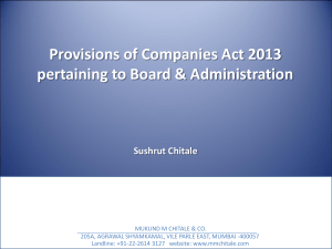 Over View and New concept in Companies Act, Part – 2