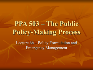 PPA 503 – The Public Policy