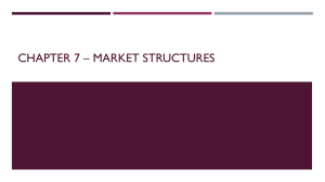 Chapter 7 * Market Structures