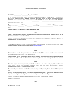 sale contract for petroleum products paid by nis fuel debit cards