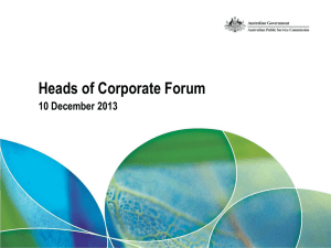 Heads of Corporate Forum 10 December 2013