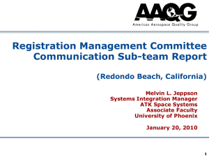 Registration Management Committee Communication Sub