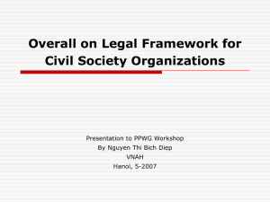 Legal framework affecting the establishment, operation and