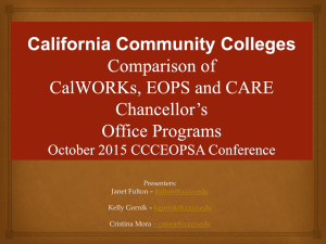 California Community Colleges Comparison of CalWORKs, EOPS