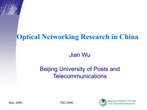 Optical Networking Research in China