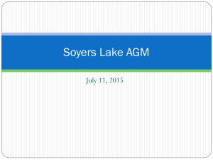 Soyer*s Lake AGM - Soyers Lake Association