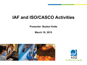 IAF and ISO/CASCO Activities - Oxebridge Quality Resources
