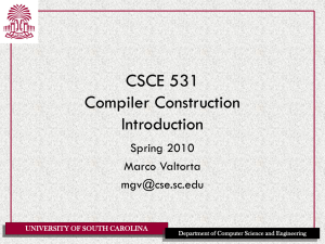 CSCE 330 Programming Language Structures - CSE