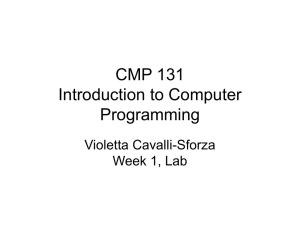 CMP 131 Introduction to Computer Programming