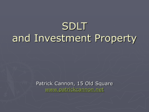 SDLT and Property Investment Issues