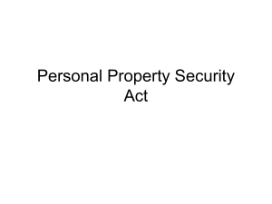 Personal Property Security Act