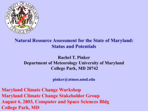 Prof. Rachel Pinker - Department of Meteorology and Climate Science
