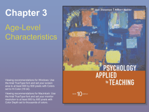Chapter 3: Age-Level Characteristics