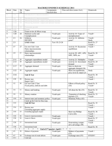 MACROECONOMICS SCHEDULE 2011 Block Date Mc Ch Topics