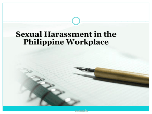 Sexual Harassment in the Philippine Workplace