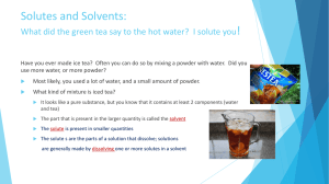 solutes and solvents