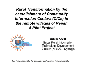 Rural Transformation by the establishment of Community