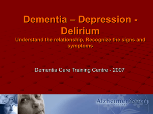 Dementia, Depression, & Delirium - Canadian Coalition for Seniors