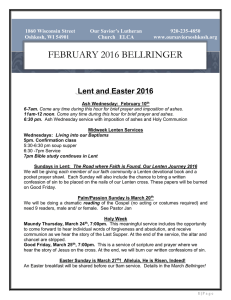 february 2016 bellringer - Our Saviors Lutheran Church of Oshkosh