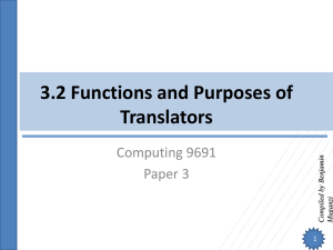 3.2 Functions and Purposes of Translators