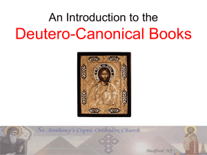 An Introduction to the Deutero-Canonical Books