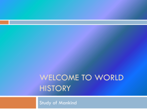 Welcome to World History (pre