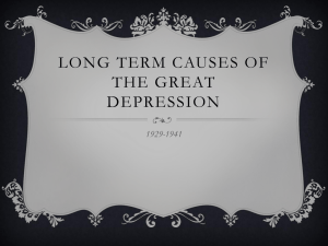 Long Term Causes of the Great Depression