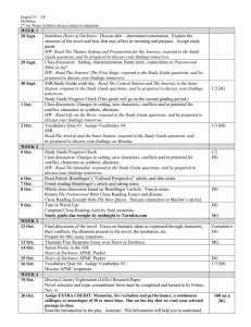 English IV – AP McMillan 2nd Six Weeks Syllabus (always subject to