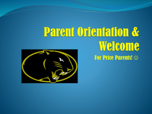 Parent Orientation & Welcome