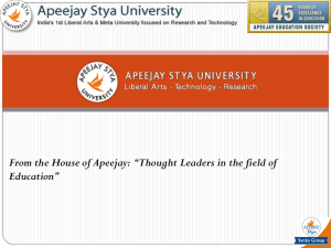 Founder Chancellor - Apeejay Stya University