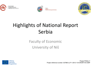 SOCIO-ECONOMIC POSITION OF ROMA IN SERBIA