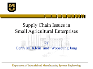 Presentation on Supply Chain Models in Small Agricultural