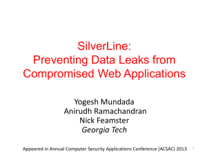 Preventing Data Leaks from Compromised Web Applications