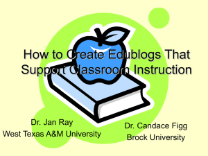 Creating Edublogs to Support Classroom Instruction