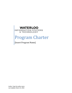 Program Charter - University of Waterloo