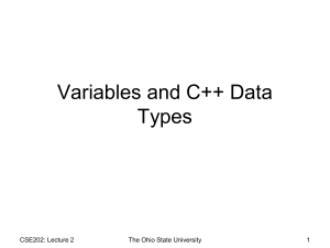 Data Values and Arithmetic Operations