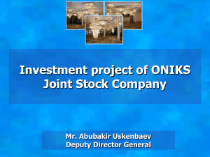 ONIKS JOINT STOCK COMPANY