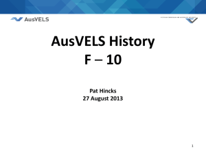 AusVELS History professional learning F to 10