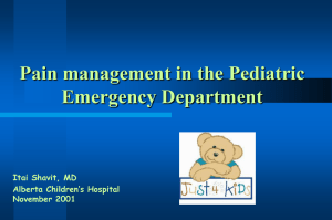 Pain in neonates - Pediatric Emergency Medicine Database