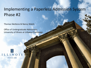 Nancy Walsh - Implementing a Paperless Admission System