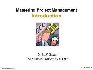 Intorduction to Project Management