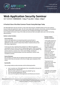 Web Application Security Seminar - AppCheck-NG
