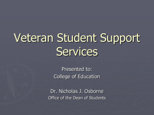 Faculty Training - Toolkit for Veteran Friendly Institutions