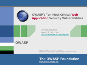 OWASP's Ten Most Critical Web Application Security Vulnerabilities