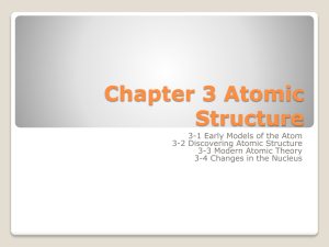 Chapter 3 Atomic Structure