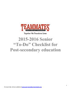 2015-16 Senior Checklist (NE) - TeamMates Post
