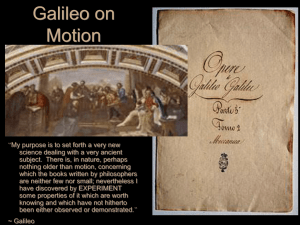Galileo on Motion