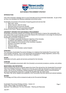 SUSTAINABLE PROCUREMENT STRATEGY INTRODUCTION One